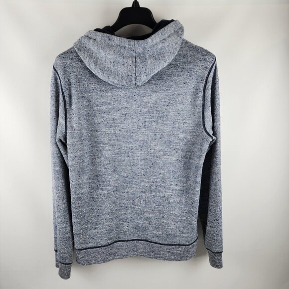 Armani Exchange Hoodie Mens Large Blue Speckled Knit Sweatshirt - Picture 2 of 5